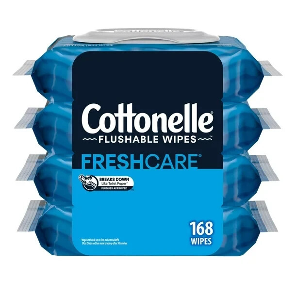 Cottonelle Ultra Fresh Flushable Wet Wipes, 4 Pack, 168 CT