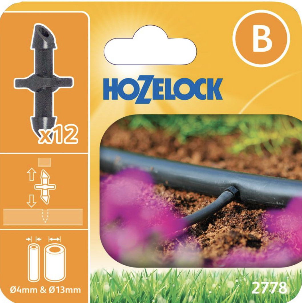Hozelock 2778 4mm Straight Connector Micro Irrigation 12 pack
