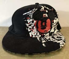Disney Parks Angry Mickey Mouse Graffiti Ball Hat Cap Red Black Youth size