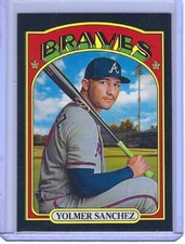 2021 Topps Heritage High Number Black Border #585 Yolmer Sanchez #/50