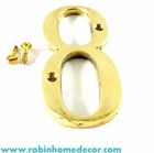 76 MM Home Decor 3"Height Brass Home Address Number '8' With 2 Screws