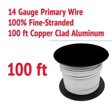 14 Gauge Primary Wire 100 Fine-Stranded Copper Clad Aluminum 100 ft White