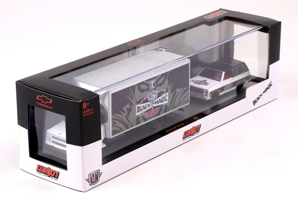 1:64 M2 Machines 1968 Chevrolet C60 Camion & 1973 GMC Sierra Nero Magic Lunati - Immagine 3 di 3