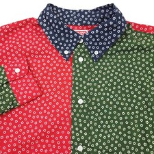  395 KENZO Color-Block Floral Printed Sport Shirt Mens Size 40 cm 15 3/4 Large