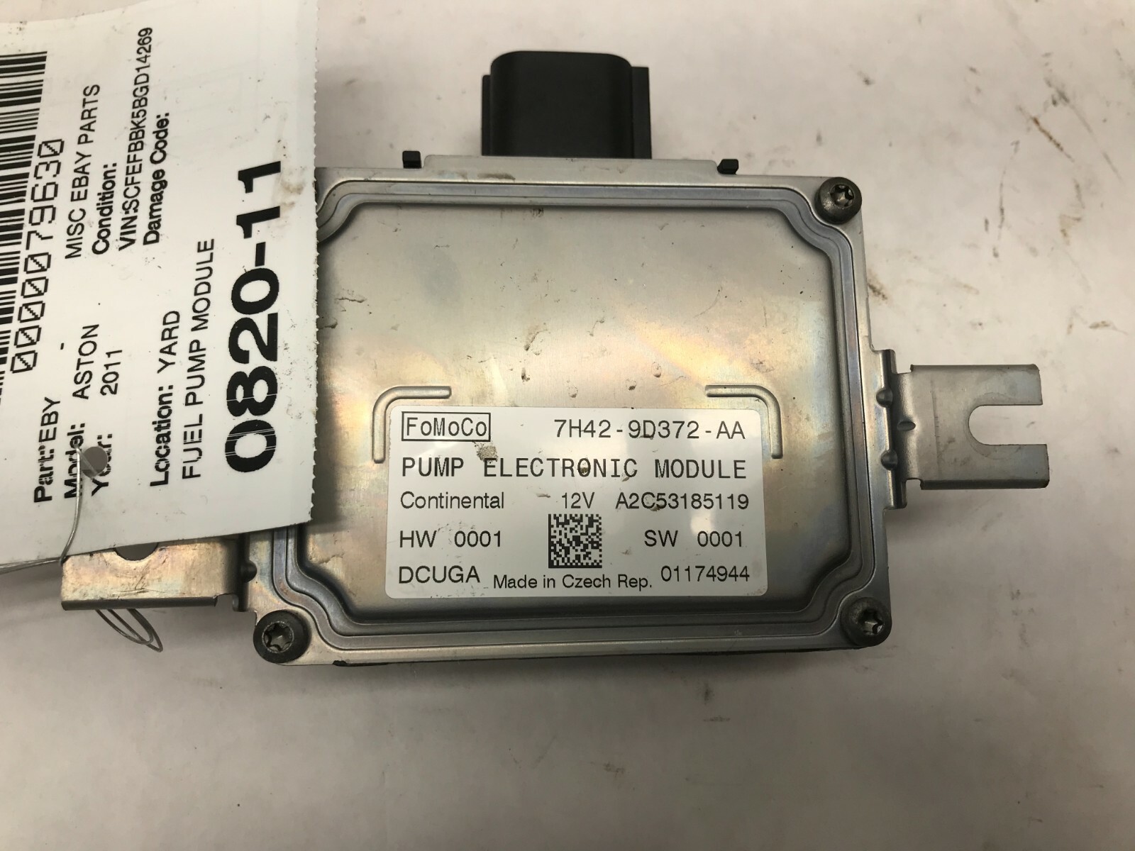 07-16 ASTON MARTIN V8 VANTAGE FUEL PUMP MODULE OEM 7H42-9D372-AA