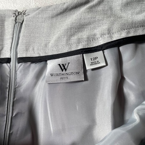 Worthington Skirt Womens 12 P Gray Mini Schoolgirl Uniform Minimalist Hogwarts - Picture 5 of 13