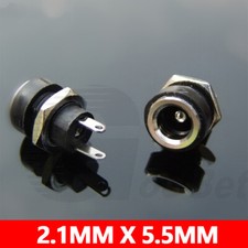 2.1mm X 5.5mm DC Power Connector Socket Jack Female Plug Panel Mount Small DIY