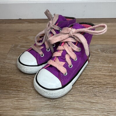 Converse High Top Purple Pink Girls Sneakers