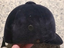International Equestrian Riding Helmet Model 1068 Black Velvet, Size Medium