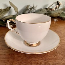 Vintage Crown Staffordshire Fine Bone China Tea Cup Saucer Gilded Gold Trim
