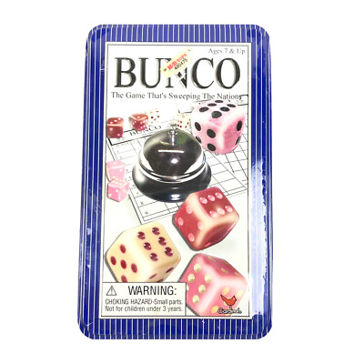 New Cardinal Industries Bunco Family Fun Night Game KB Toys Old Stock Metal Tin