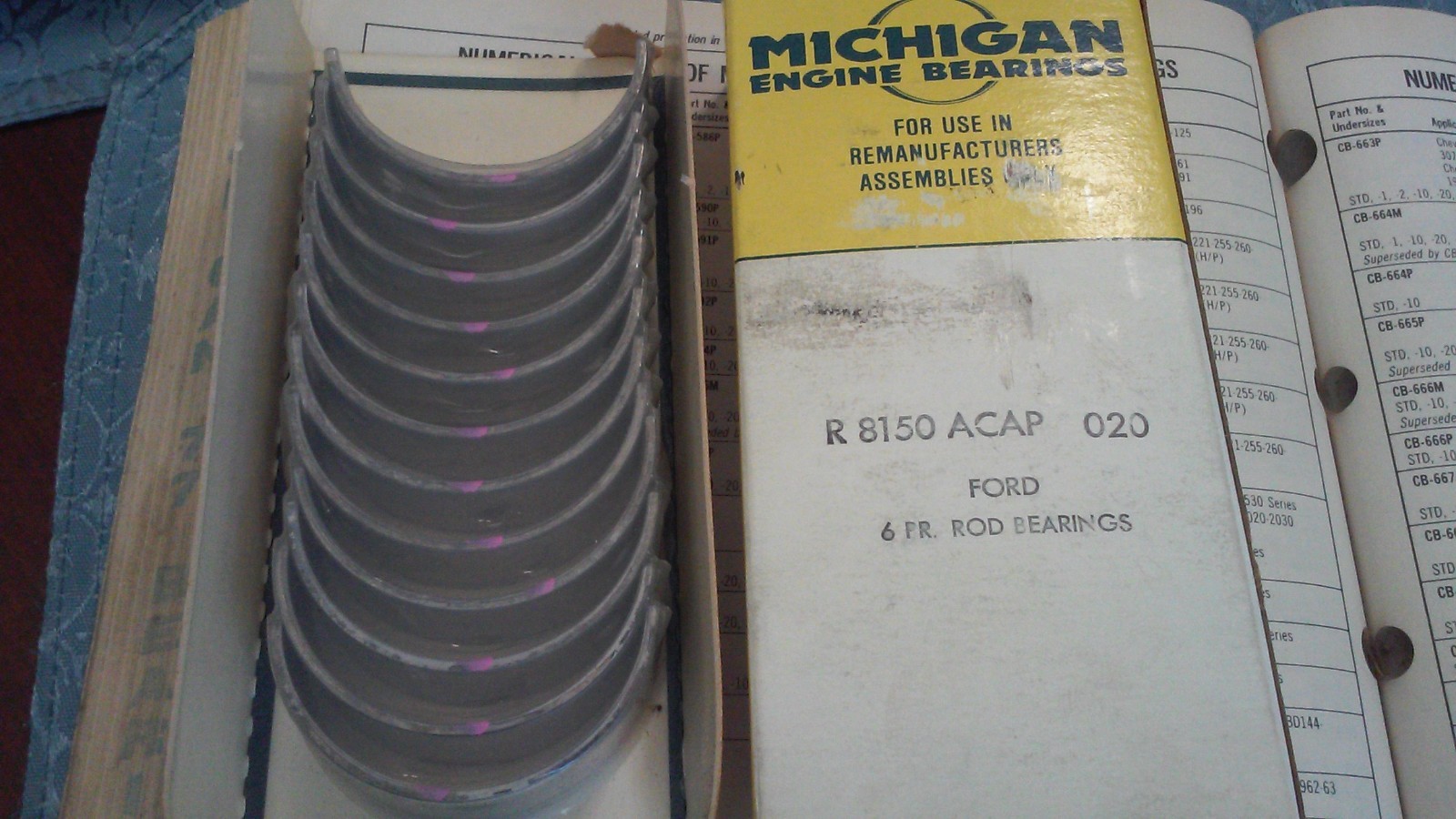 8150 ACAP .020 Michigan engine bearings Rod Bearings 6 PR. Ford (CB699P