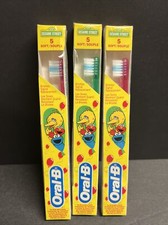 Oral B Sesame Street 5 Soft Kids Toothbrush Vintage 1997 Set of 3