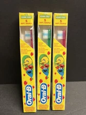 Oral B Sesame Street #5 Soft Kids Toothbrush Vintage 1997 Set of 3