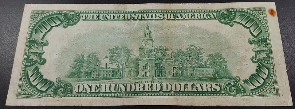 1928 $100 Federal Reserve Note "Big 12" San Francisco! Gold Clause! Fr# 2150 L. - Image 3 of 4