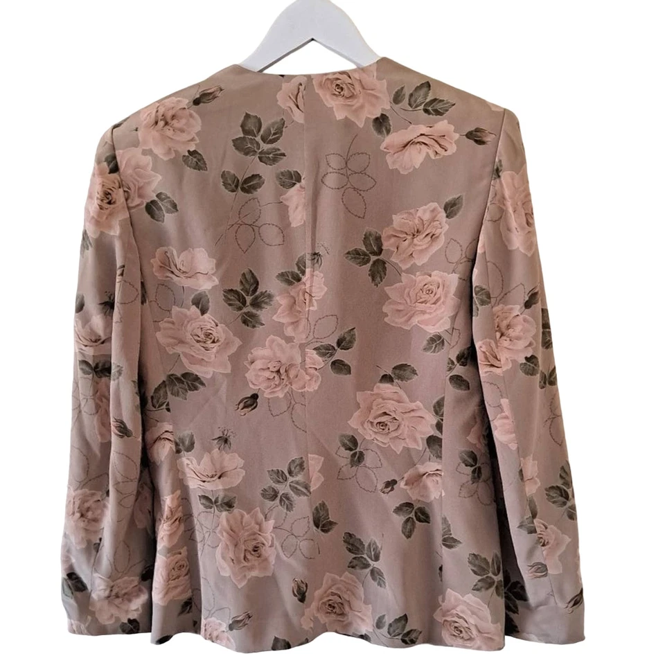 Chaqueta Top Rena Rowan For Saville Tostada Multicolor Floral Seda Manga Larga - 6P Foto 4 de 4
