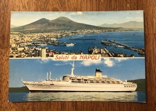 Italy PC-Split View Of Naples Harbor & The Ocean Liner “Guglielmo Marconi” (WP6)