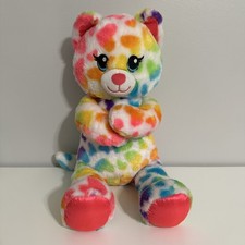 Build a Bear Workshop Kitty Cat Plush Stuffed Animal Rainbow Hearts BaB 2018
