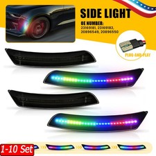 1-10 Set Smoked RGB LED Side Marker Lights Fit 16 17 18 19-23 Chevrolet Camaro