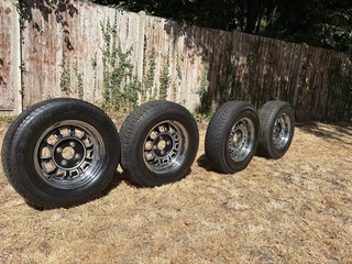 Dunlop composite alloy/steel wheels & tyres Fit MGB GT V8 / Reliant Scimitar