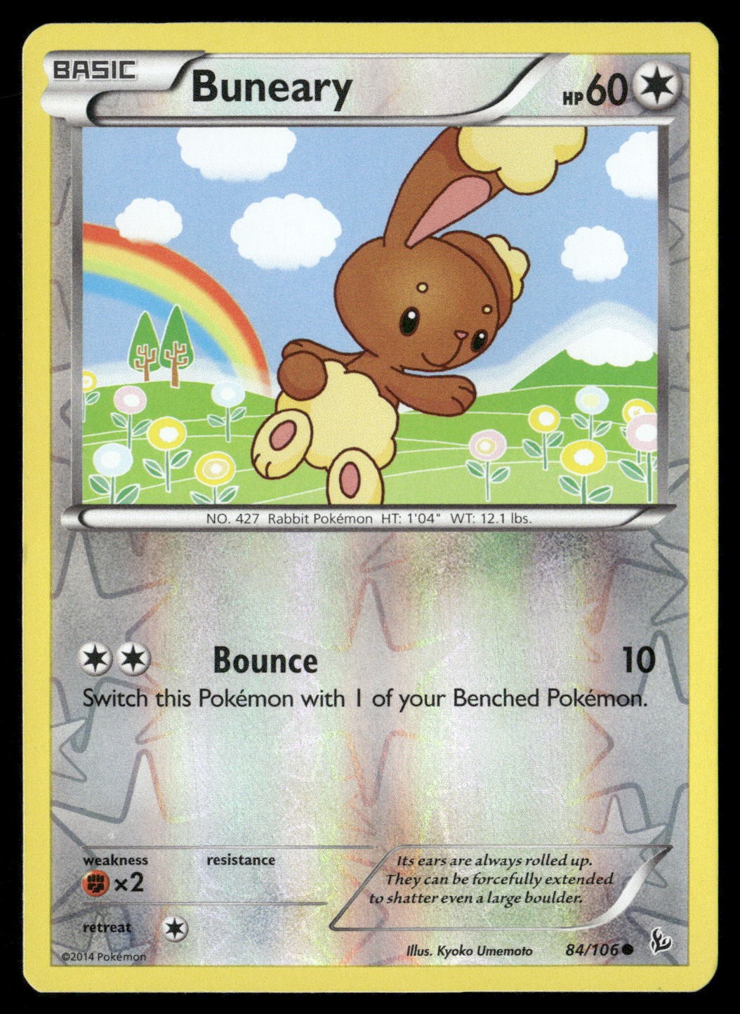 Buneary 84/106 Common Flashfire Pokemon Reverse Holo NM/M