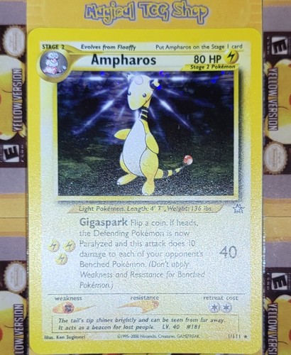 Pokemon Ampharos Neo Genesis Holo Rare 1/111 WOTC 2000 - Picture 6 of 8