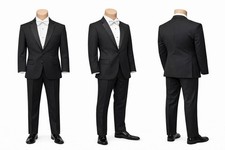Men's Jean Yves Twilight Black Tuxedo with Pants Grosgrain Satin Lapels 44S 38W