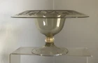 VINTAGE MURANO GLASS FOOTED BOWL ETCHED SOFFIATI SALIR ZECCHIN CAPPELLIN VENINI