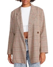 STEVE MADDEN Wool Blend Stella Herringbone Blazer Size M