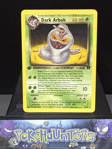 Pokemon Card Dark Arbok 19/82 Non Holo 1st Edition Team Rocket Light Play - Picture 1 of 4