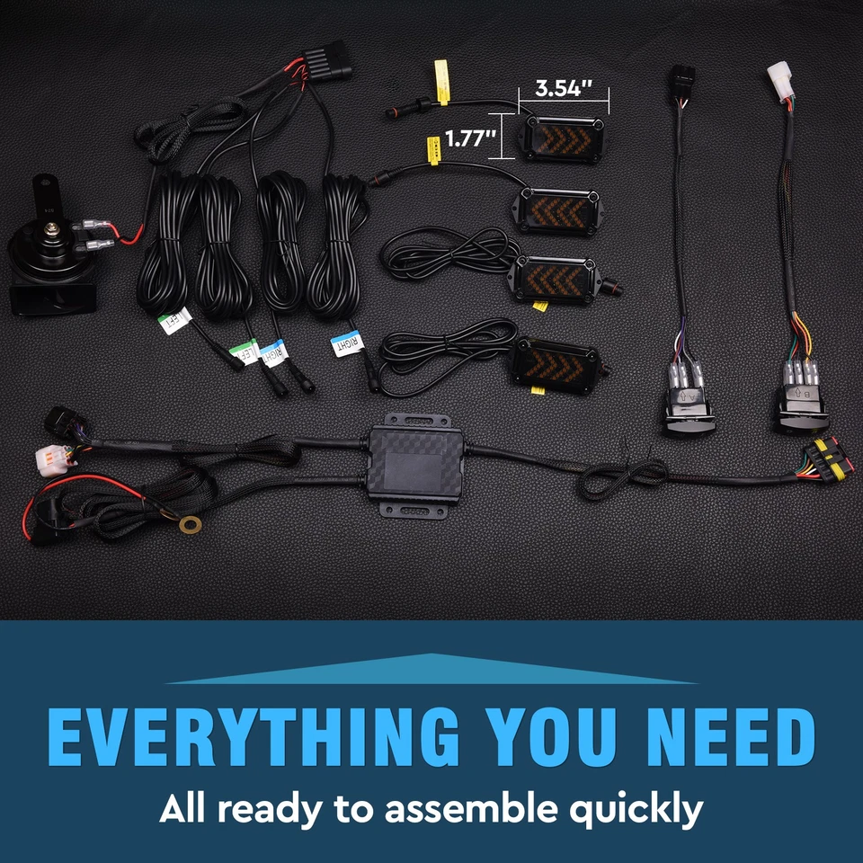 Kit de señal de giro MICTUNING UTV con bocina 110D flecha-flujo intermitente calle giro legal Foto 2 de 4