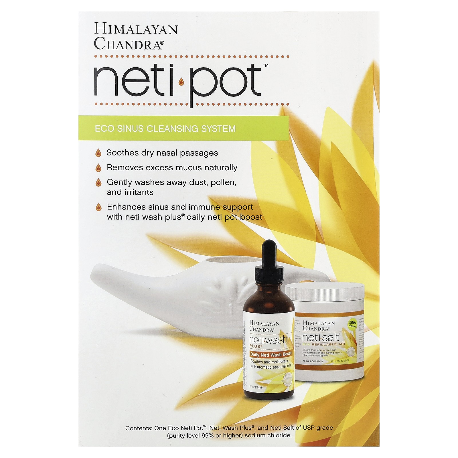 Neti Pot , Eco Sinus Cleansing System, 3 Piece Kit
