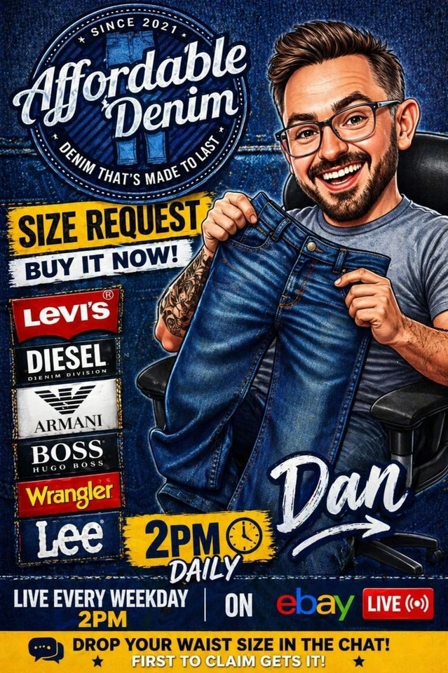 MENS JEANS SIZE REQUEST – BUY IT NOW | LIVE EVERY WEEKDAY 2PM | 30 MIN SHOW
