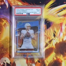 2020 Panini Chronicles Clearly Donruss Rated Rookie Justin Herbert #RR-JH PSA 9