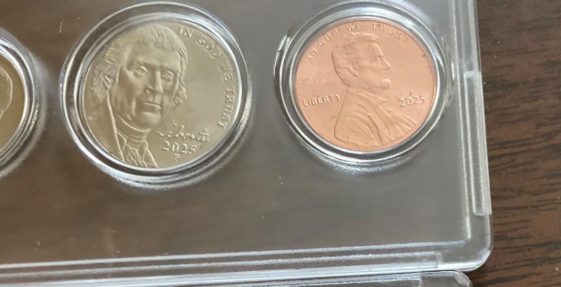 2025 Mint Set, Birth Set in New Holder; 5 BU/MS Coins; Half Dollar - Cent