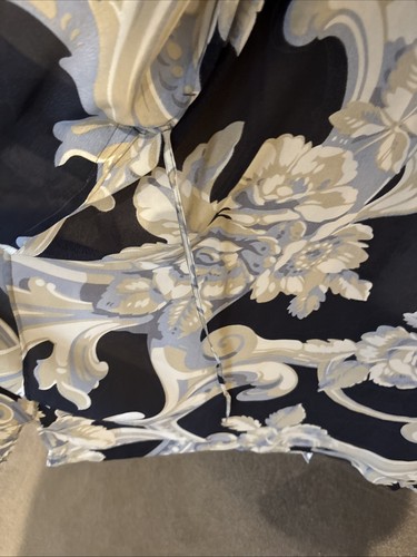 ONE HUNDRED STARS Plaster Roses Duster Coat Kimono Long Gown Robe Blue New Tags - Picture 22 of 24