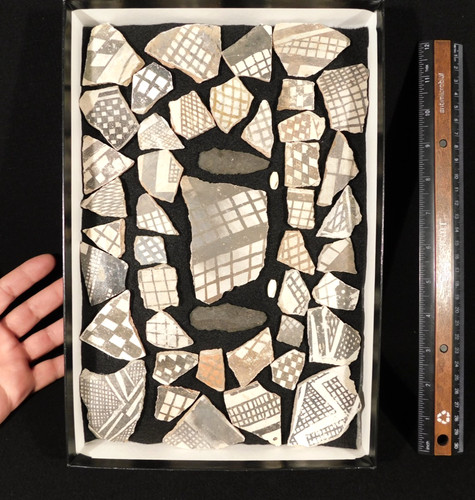 Big Lot! of ANASAZI Pottery Shards or Sherds in Wall Mountable Frame Arizona