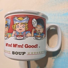 VTG Campbell Soup Kids West Wood Ceramic Mug 1993 Train Conductor Fireman Nurse