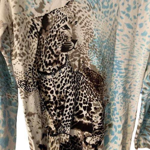 Camisa Momento Colorida Leopardo Talla L Costera Abuela Cadenas Joyas Mob Esposa - Imagen 3 de 6