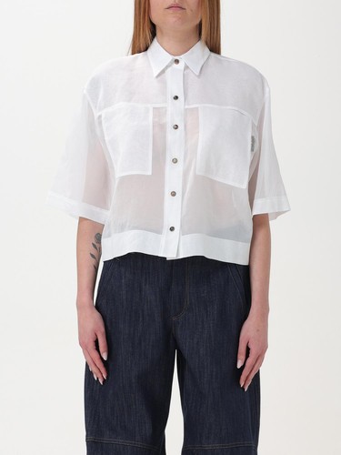 BRUNELLO CUCINELLI WOMEN'S WHITE OVERSIZED COTTON SHIRT MSRP $2635