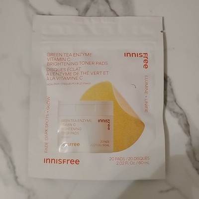 Innis Free Green Tea Enzyme/Vitamin C Brightening Toner Pads (20) BRAND NEW  