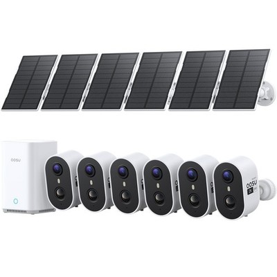 Solar Security Cameras Wireless Outdoor Home System, True 2K HD, Cross-Camera...