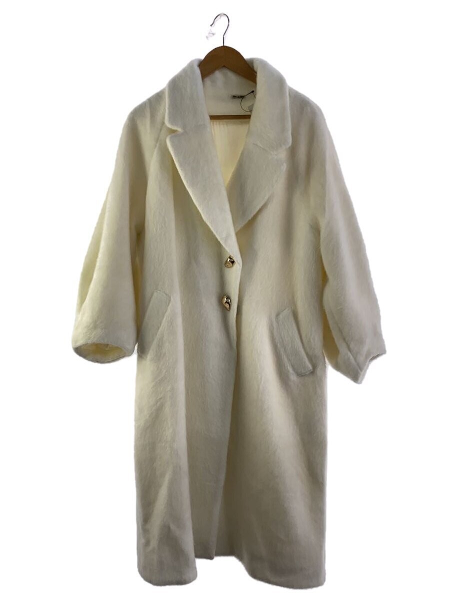 Snidel 24Aw/Shaggy Long Coat/1/Acrylic/Wht/Swfc245046 4378