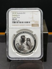 2013 Australia Kookaburra Silver Coin 1 Oz .999 Fine Silver NGC MS69 Snake Privy