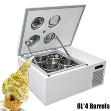 Commercial Gelato Pozzetti Freezer Ice Cream Dipping Cabinet Showcase 4 Barrels