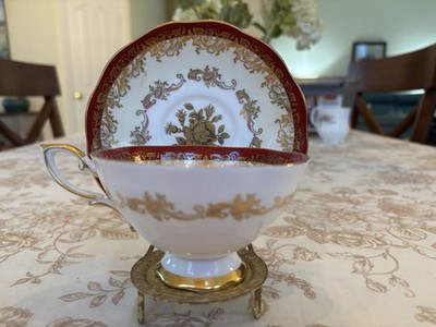 Royal Standard Red And Gold Roses Teacup And Saucer