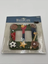 VINTAGE FIGI 1999 DOUBLE SWITCH PLATE SOCCER BASEBALL FOOTBALL BASKETBALL NEW