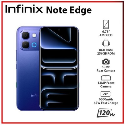 NEW Infinix Note Edge 5G BLUE 8GB+256GB Dual SIM Unlocked Android Mobile Phone