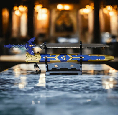 Zelda Legendary Sword-Katana Kult Fantasy Mini Sword Sheath Stand Keychain