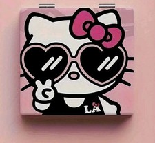 Sanrio Hello Kitty Compact Double Sided Folding Mirror Pink Heart Sunglasses